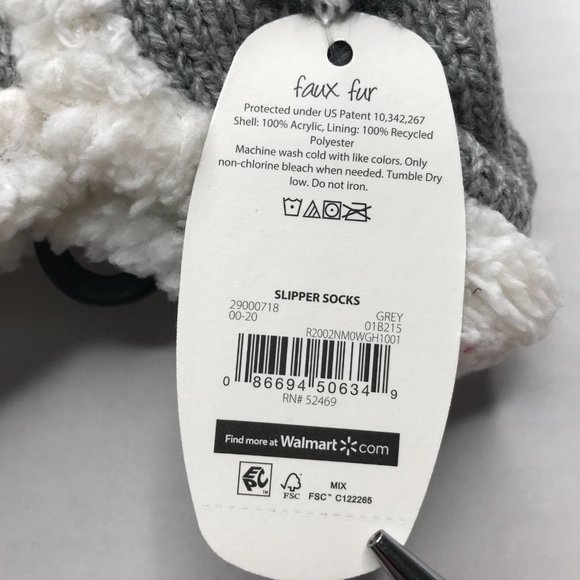 Secret Treasures Women's No Slip Slipper Sock Gray Size 4-10 New - Picture 4 of 5